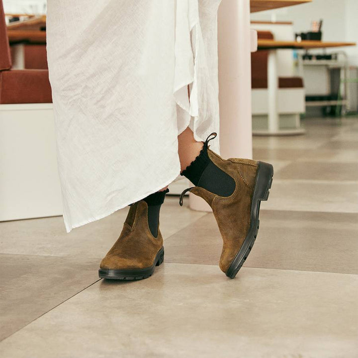 Blundstone Original 1615 Dark Olive Waxed Suede Boot