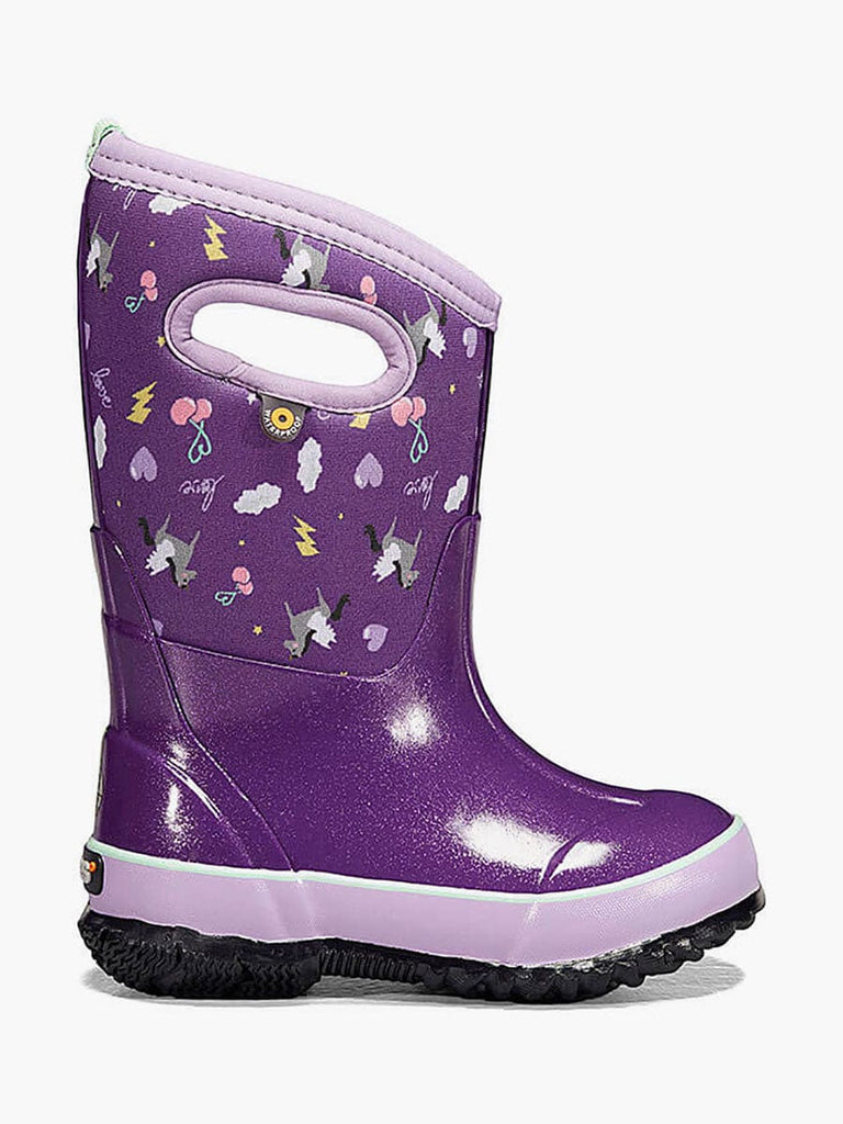 Bogs Purple Youth Boot Bogs Kids Classic Handles Pegasis Boot