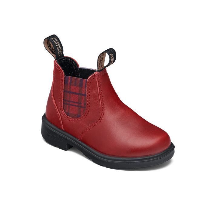 Blundstone Kid's 2192 Red Burgundy Tartan Elastic Boot